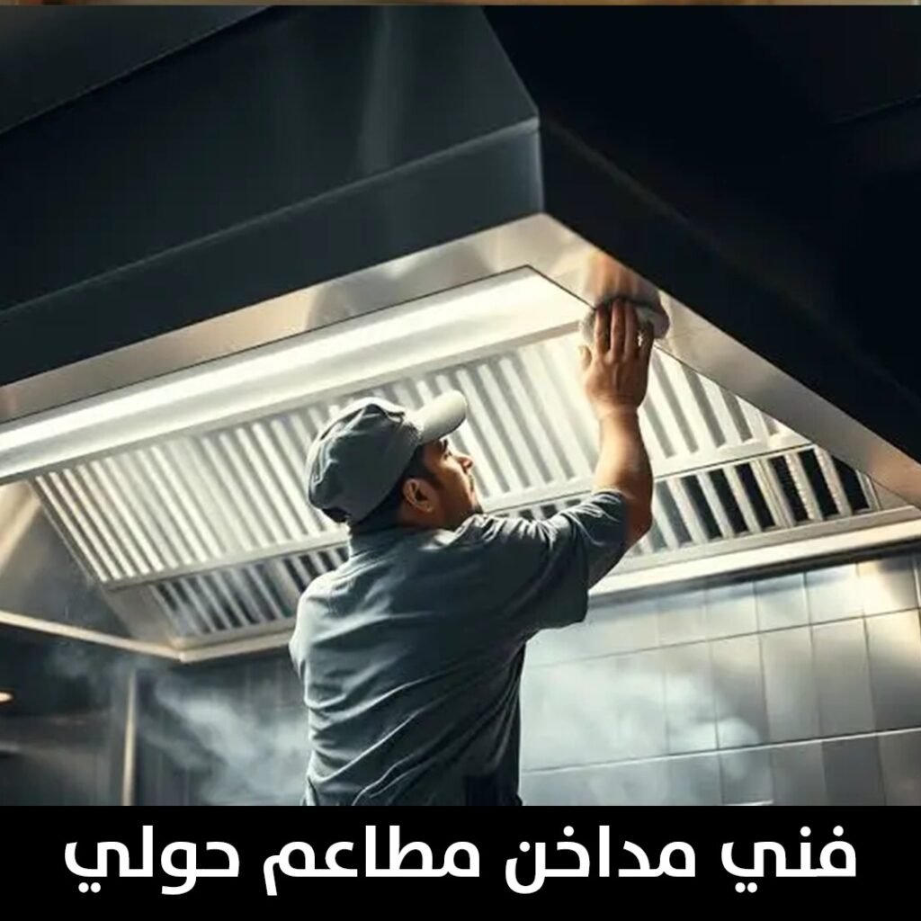 فني مداخن مطاعم الفروانية يفحص مدخنة مطبخ تجاري في الكويت